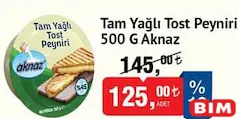AKNAZ TAM YAĞLI TOST PEYNİRİ 500 G